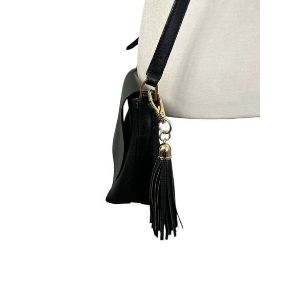 Fossil Maya Black Pebble Leather Small Flap Crossbody Bag Adjustable Strap Purse - Picture 5 of 16